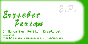 erzsebet perian business card